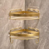Luxury Golden Corner Bathroom Shelf – 2 Tier