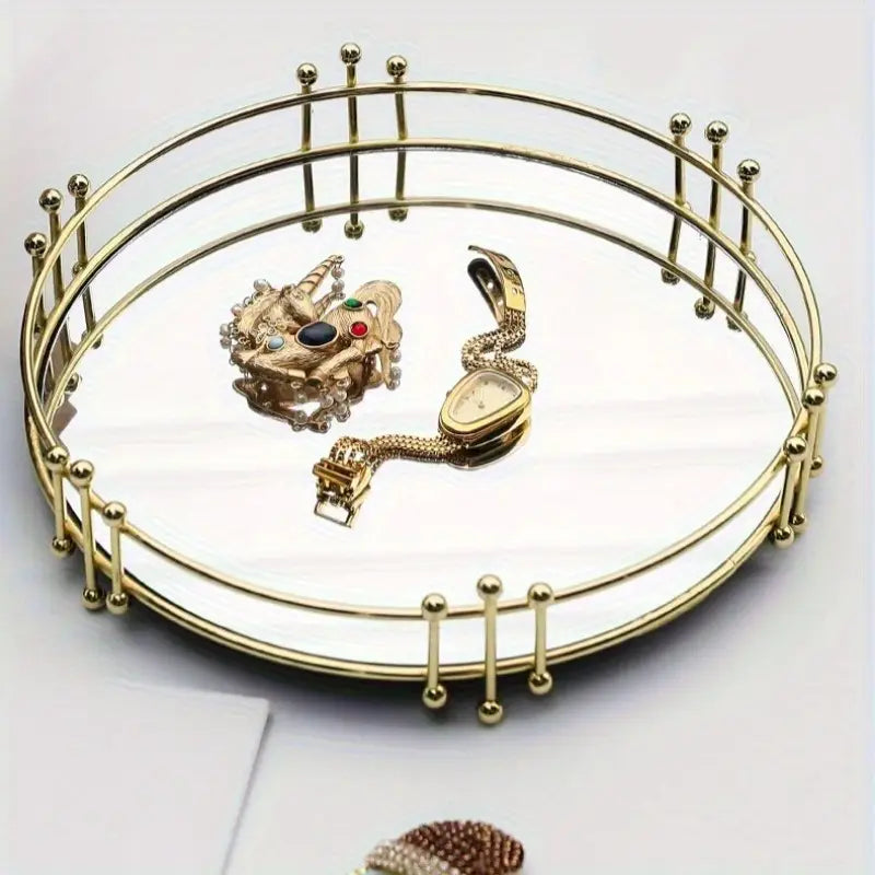 Modern Luxury Geometric Metal Jewelry Tray