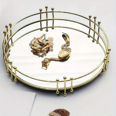 Modern Luxury Geometric Metal Jewelry Tray