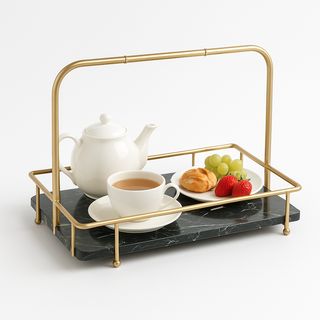 Rectangular Dessert Tray with Metal