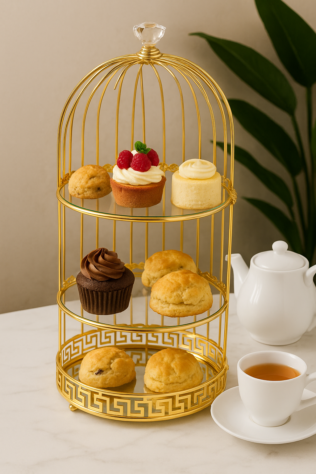 Makeup Organizer, Metal Bird Cage Shaped