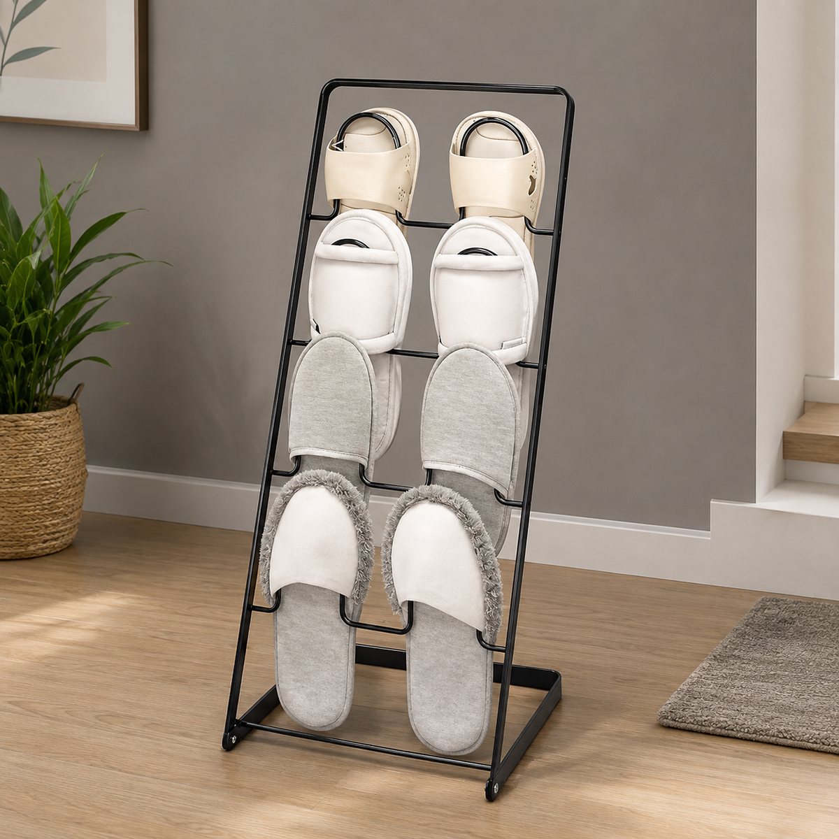 3-Tier Metal Slipper & Shoe Stand | Space-Saving Footwear Organizer
