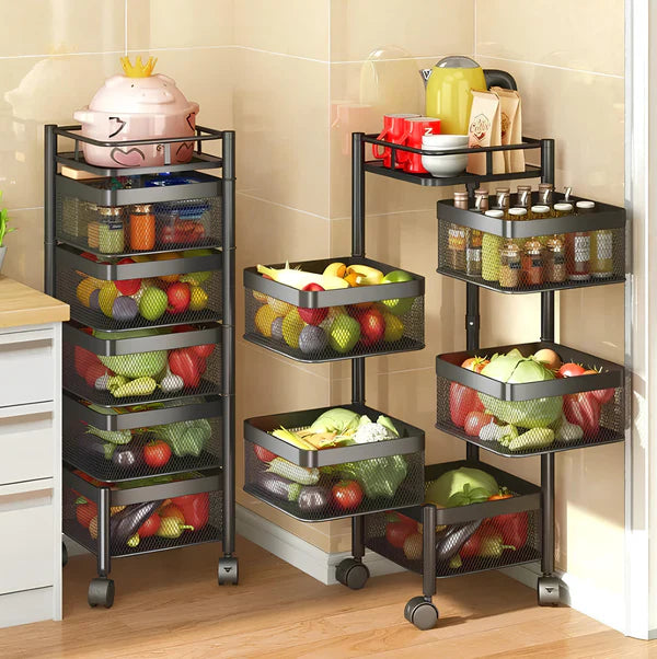 Premium Square Metal Trolley By Dekorzo
