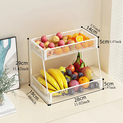 Multipurpose Tiered Metal Kitchen Storage Organizer
