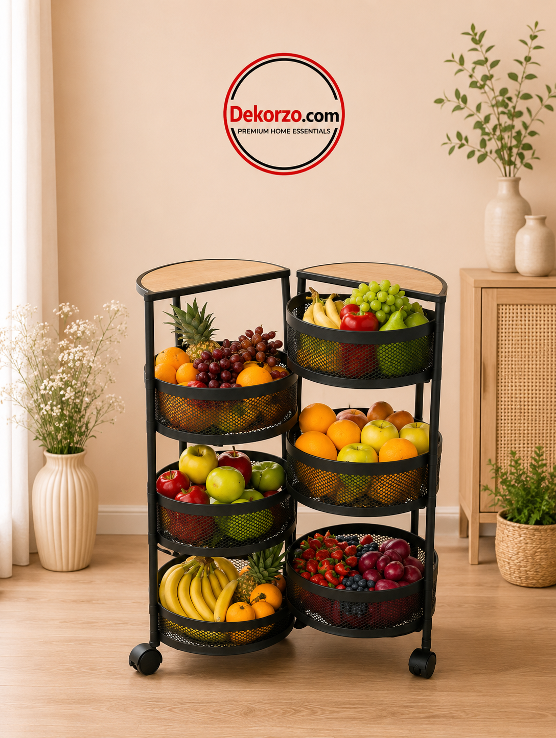 Multi-Layer Organizer Cart with Wheels