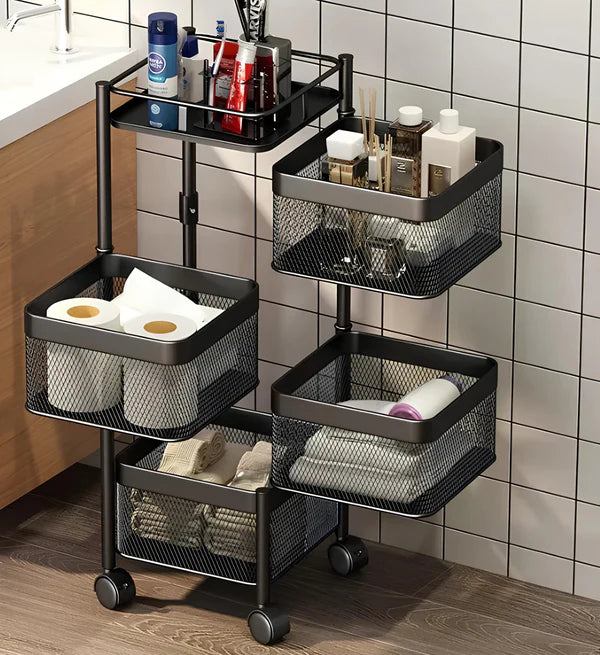 Premium Square Metal Trolley By Dekorzo