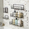 Premium 5-Piece Adhesive Bathroom & Kitchen Organizer Rack Set