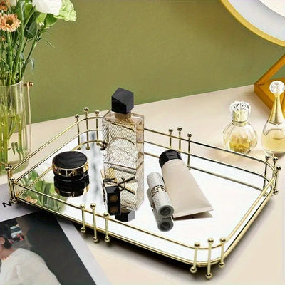 Modern Luxury Geometric Metal Jewelry Tray