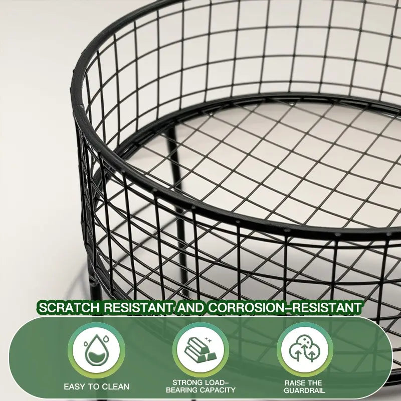 Elegant Multi-Tier Metal Fruit Basket - Large, Luxury Design