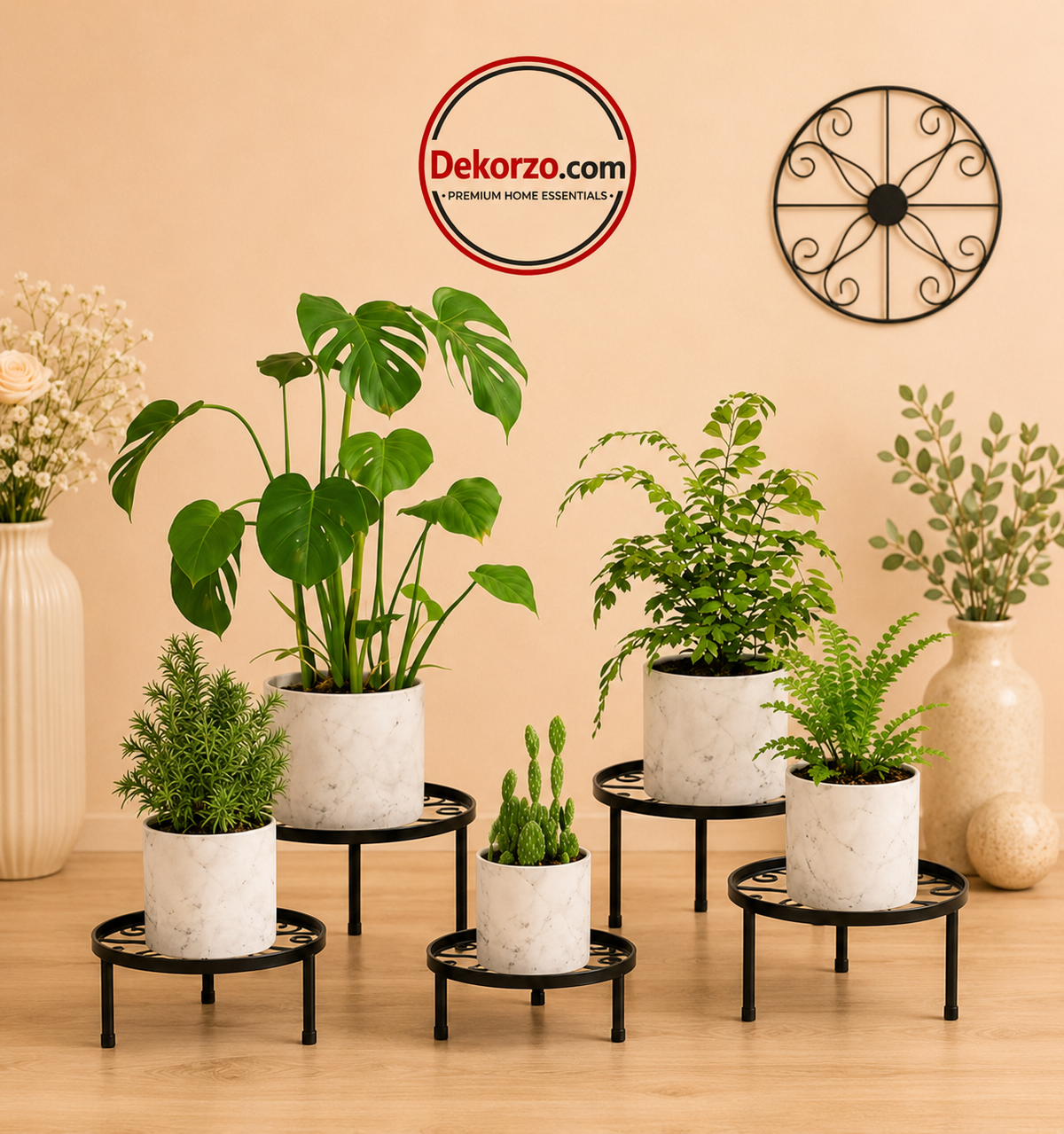 Modern Black Metal Plant Stand Set  (3-5 Piece)