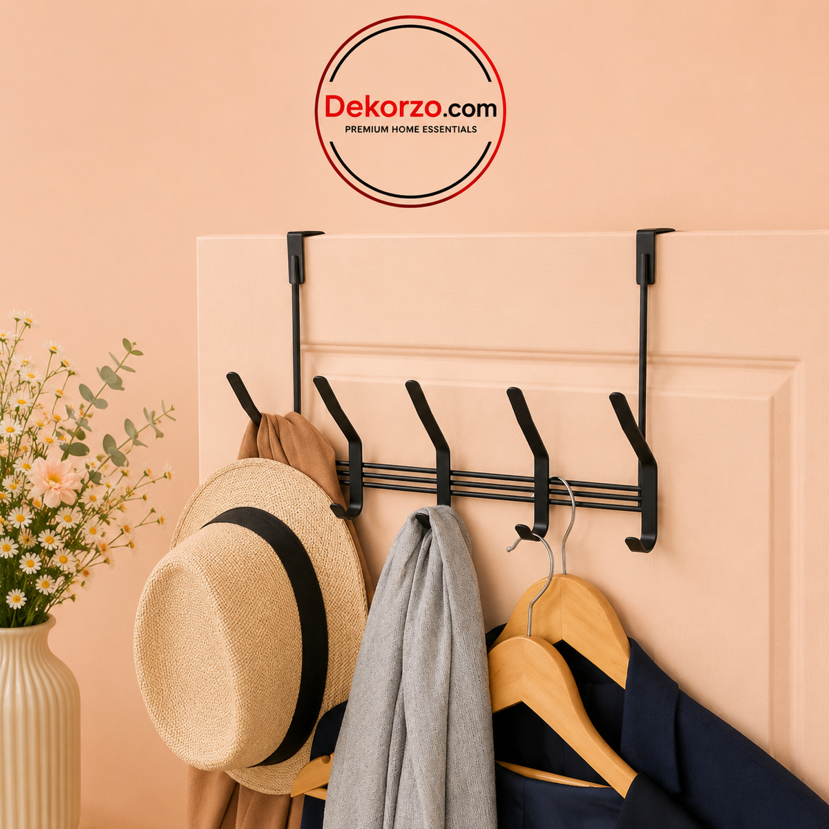 Hanger Bedroom Bathroom Door Hanging Metal Hook Clothes