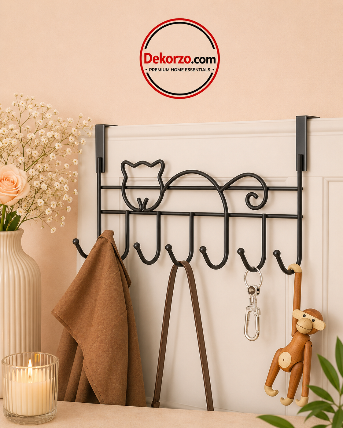 Over Door Hook for Coat Robe Hat Clothe and Towels, Over Door Hanger