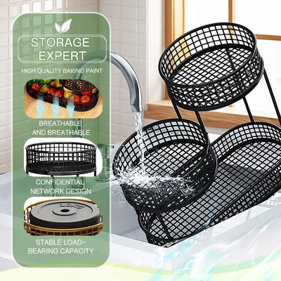 Elegant Multi-Tier Metal Fruit Basket - Large, Luxury Design