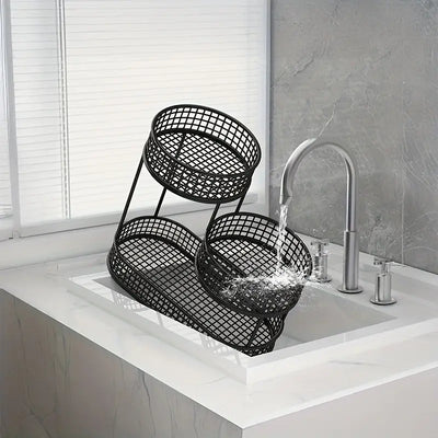 Elegant Multi-Tier Metal Fruit Basket - Large, Luxury Design