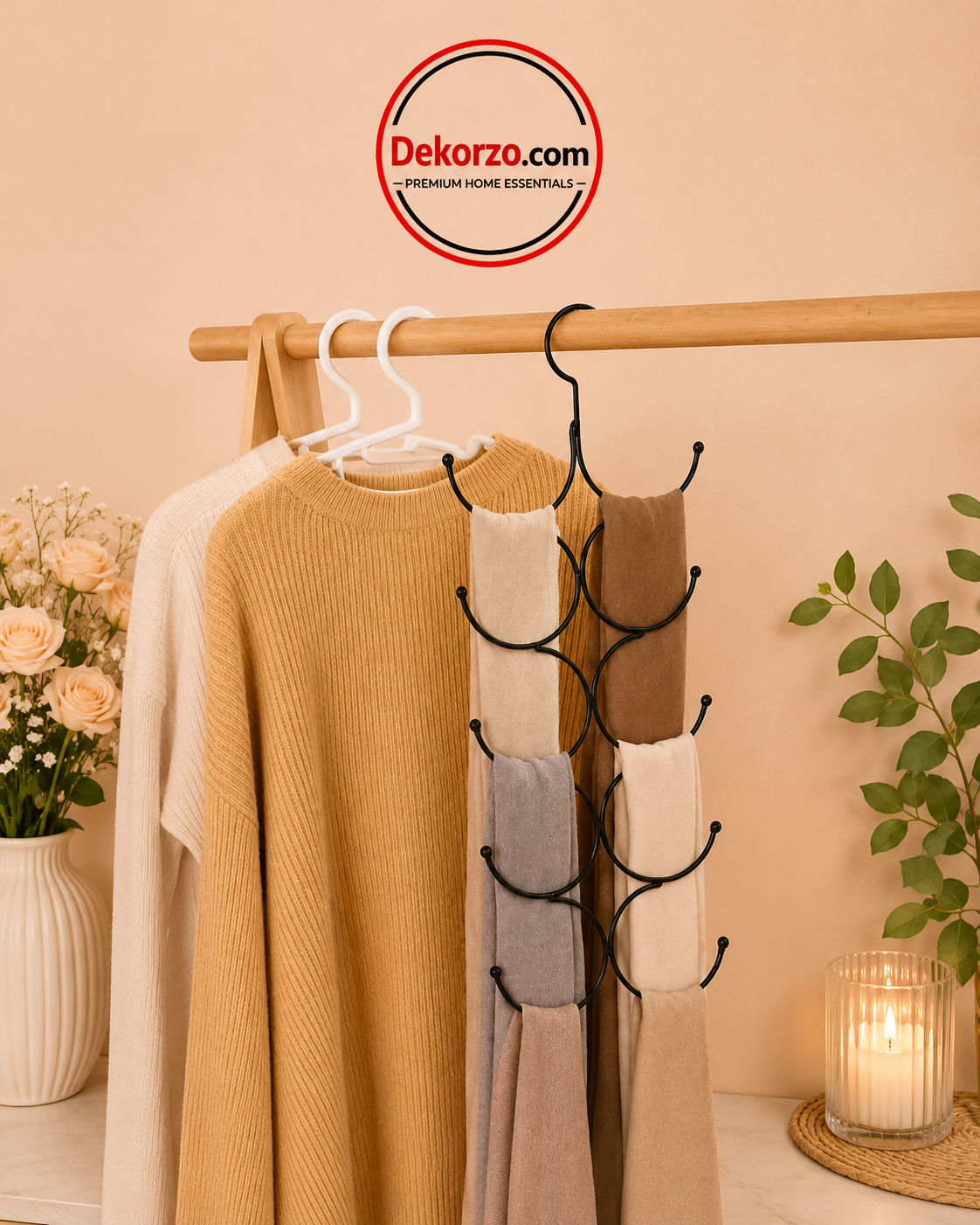 Multi-Hook Door / Wardrobe Hanging Organizer (Metal)