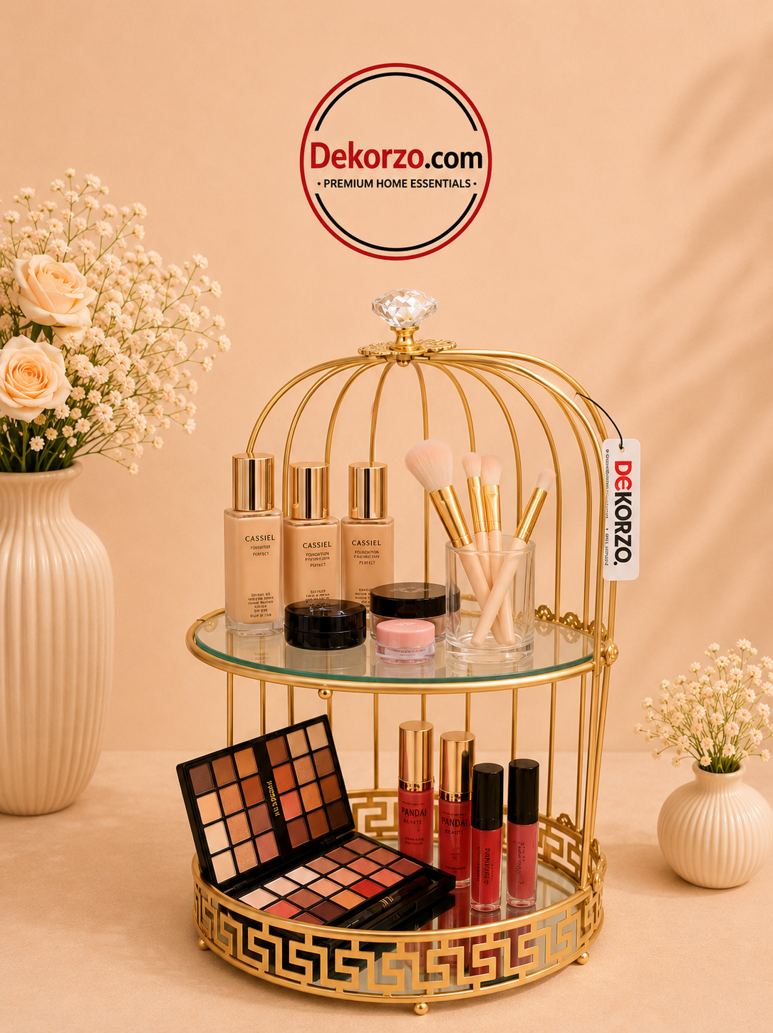 Decorative Birdcage Makeup Stand