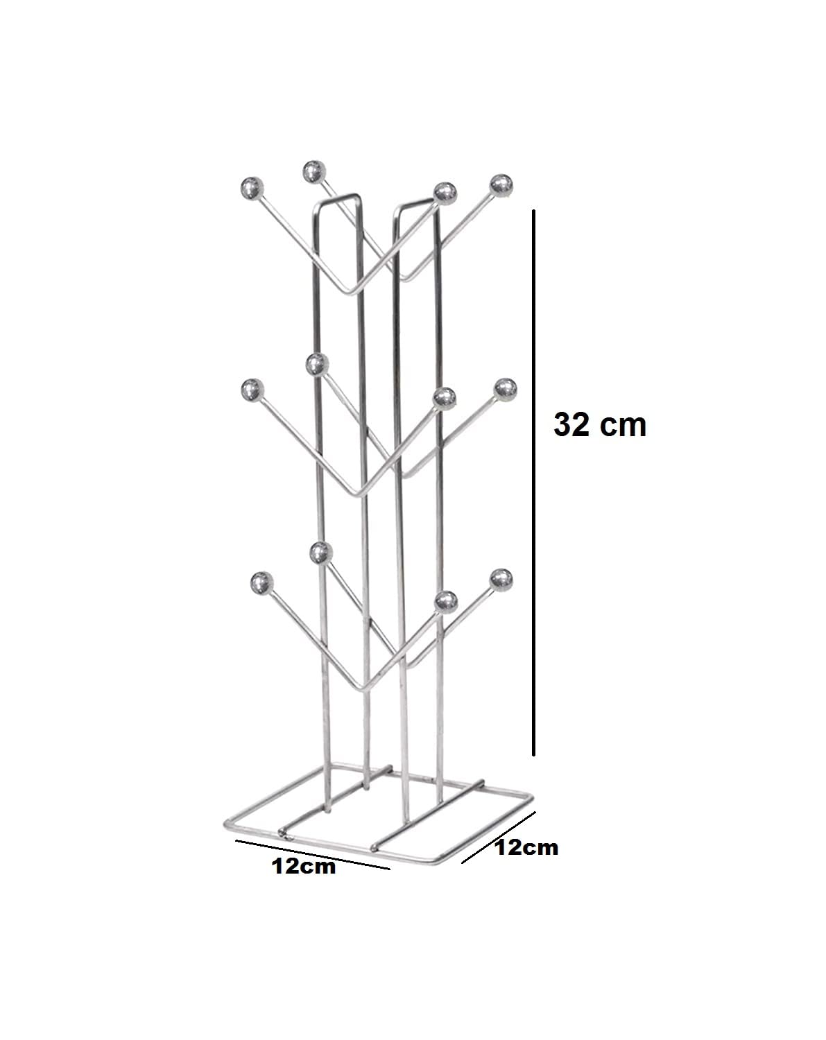 Stainless Steel Kitchens V Shape 12 Cup Stand