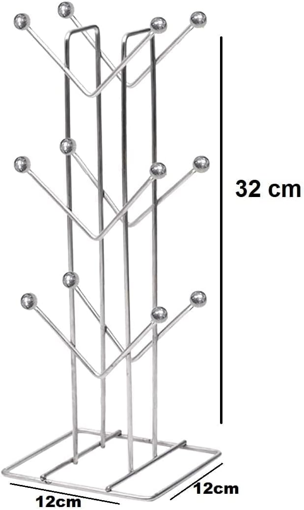 Stainless Steel Kitchens V Shape 12 Cup Stand
