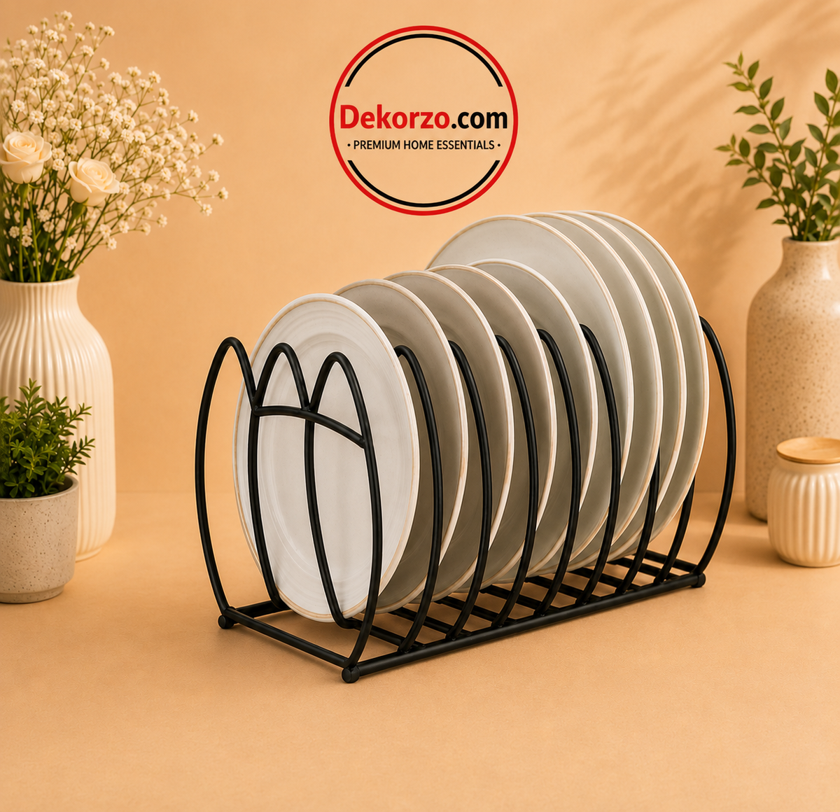 Premium Metal Plate Organizer Rack