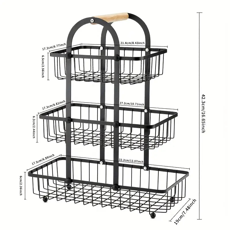 Fruits, and Vegetables, Kitchen Organizer Basket Durable Kitchenware