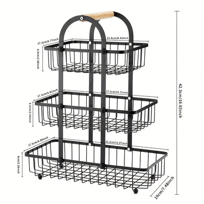 Fruits, and Vegetables, Kitchen Organizer Basket Durable Kitchenware