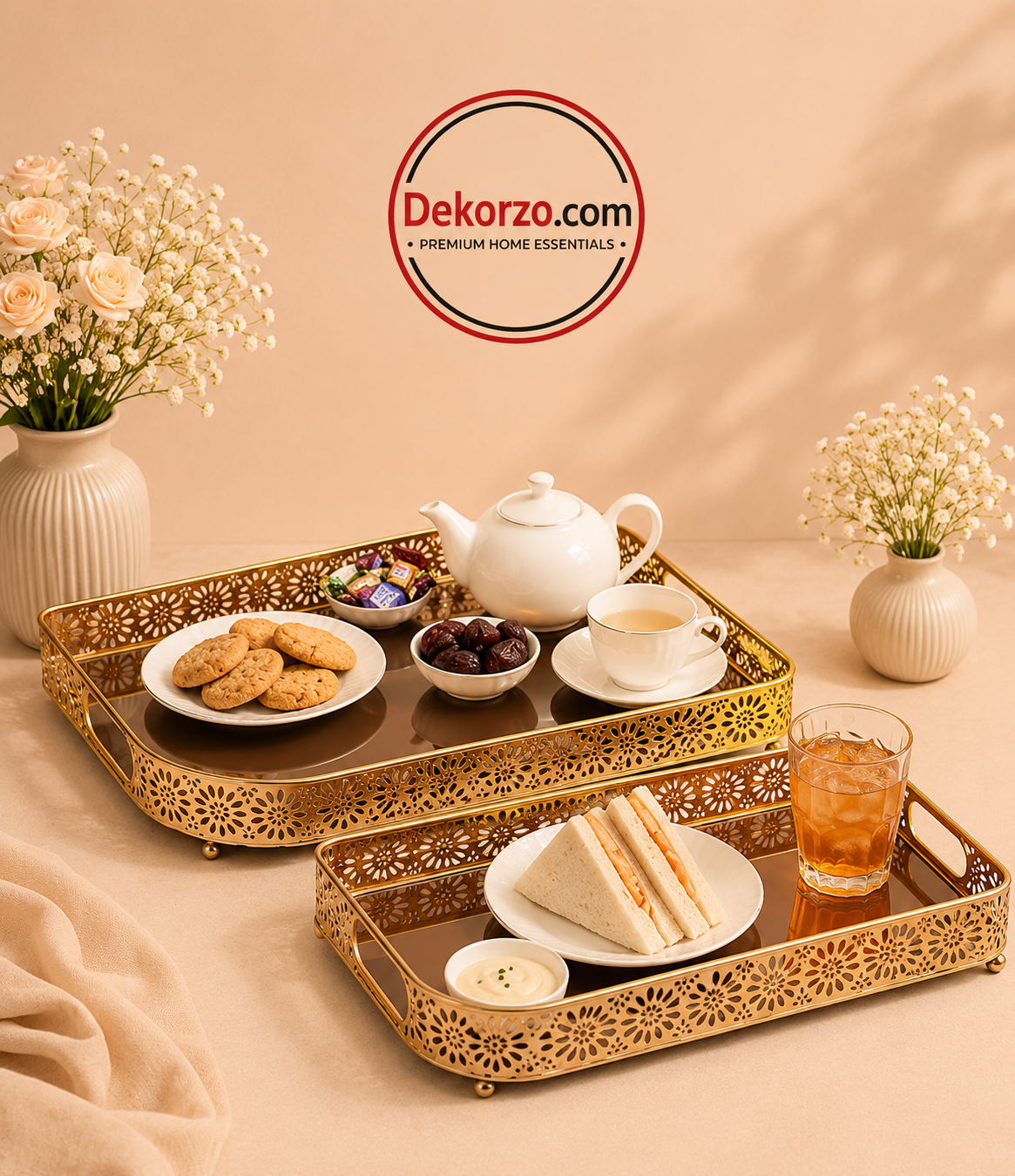 Luxury Golden Metal Tray