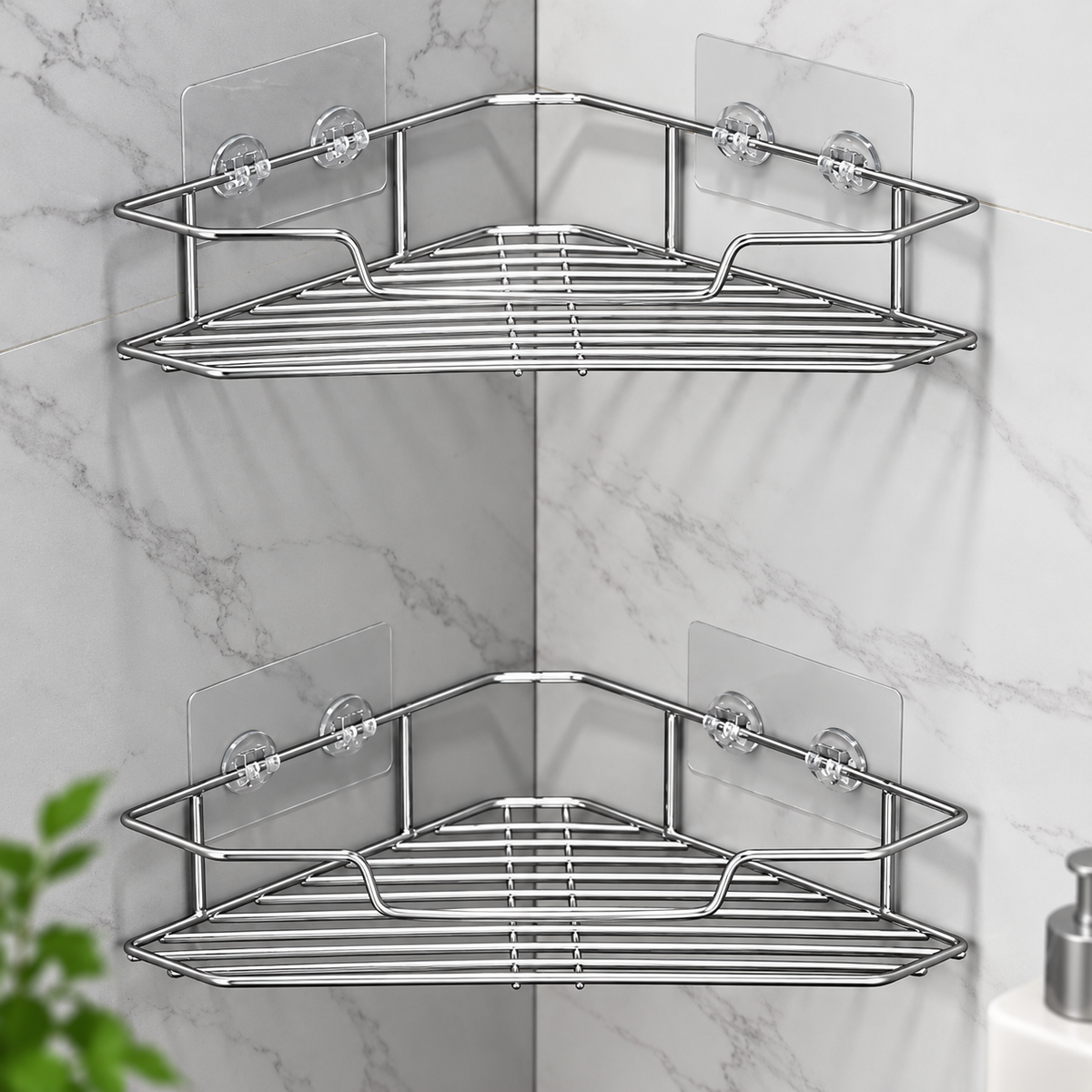 Chrome Wall Mounted Bathroom Rack | Shower Caddy & Storage Organizer