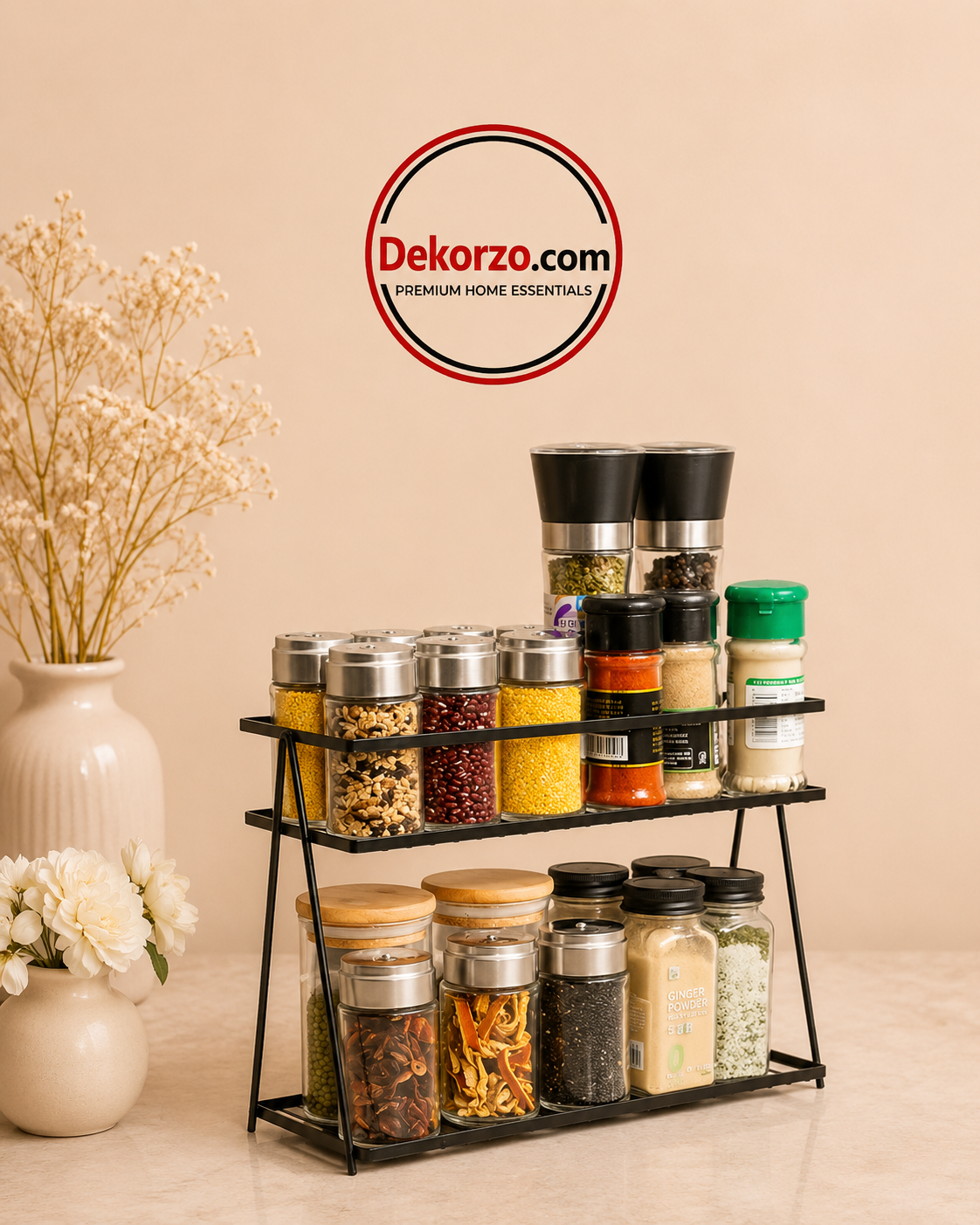 Metal Kitchen Spice Rack Organizer