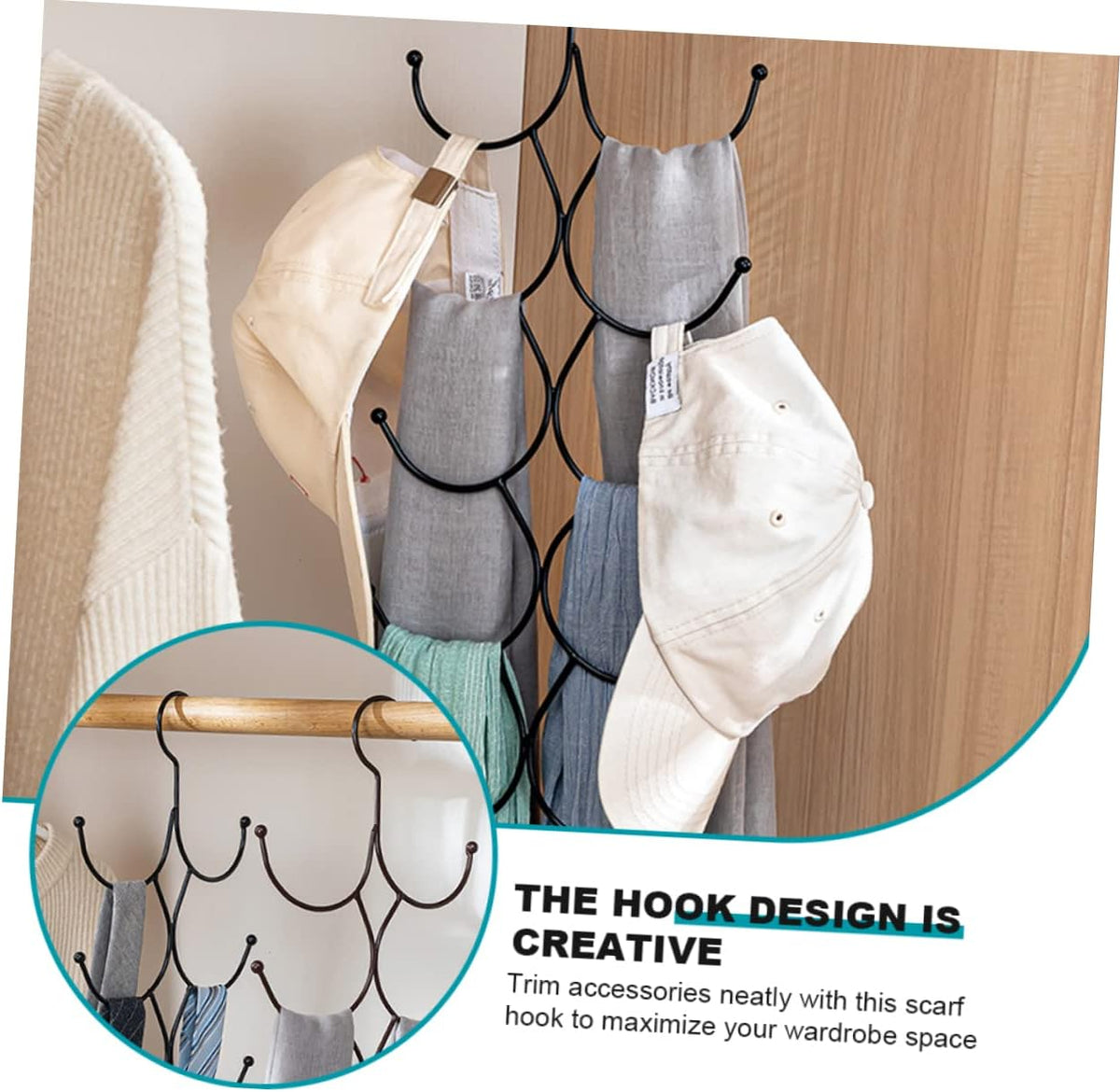 Multi-Hook Door / Wardrobe Hanging Organizer (Metal)