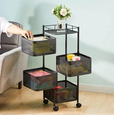 Premium Square Metal Trolley By Dekorzo