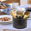 Luxury Rotating Cutlery Holder – Black & Gold