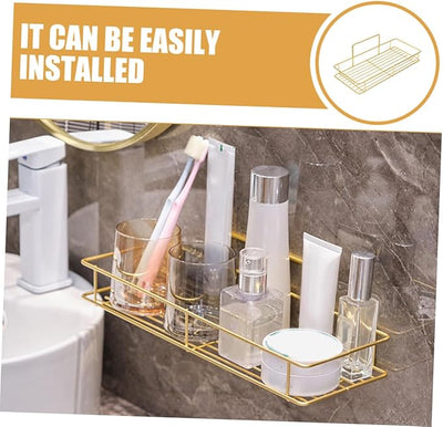 Bathroom Shelf, Bathroom Wall-mounted Square Storage Rack, Toilet Cosmetic Rack