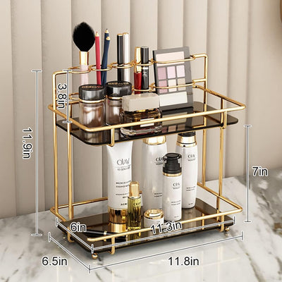 Bathroom Metal Makeup Storage Organizer