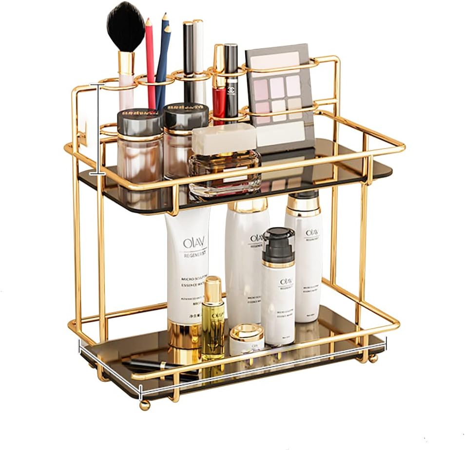Bathroom Metal Makeup Storage Organizer