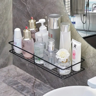 Bathroom Shelf, Bathroom Wall-mounted Square Storage Rack, Toilet Cosmetic Rack