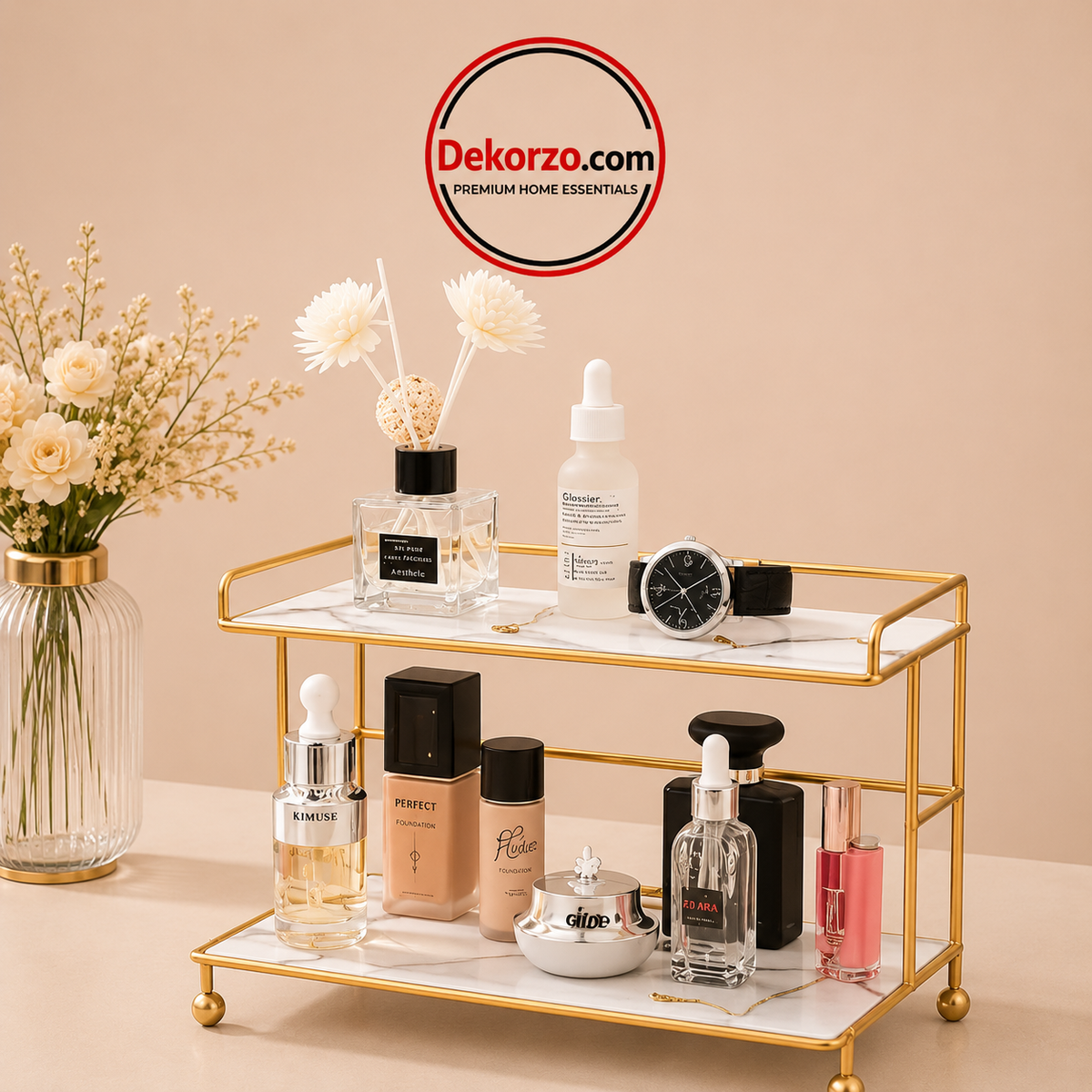Double Layer Cosmetic Storage Rack
