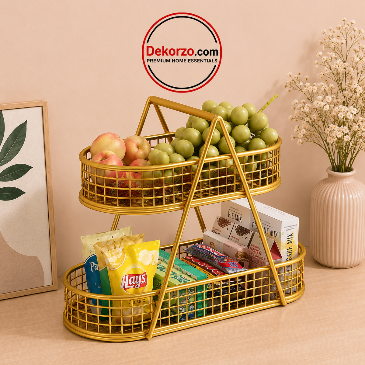2 Tier Countertop Fruit Basket, Kitchen Organizer
