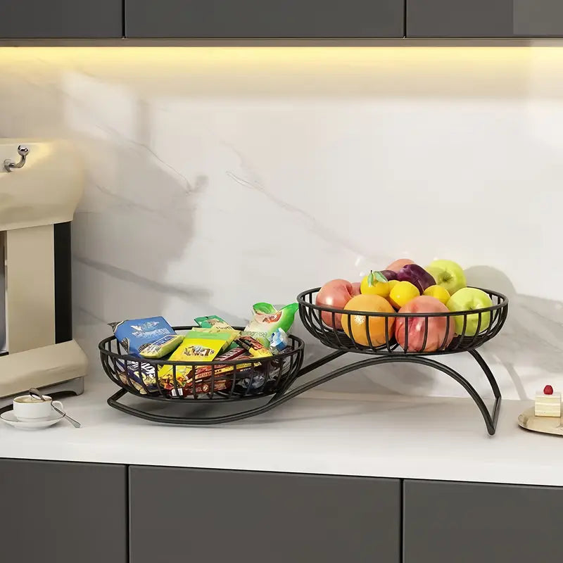 Round Metal Fruit Basket for Kitchen and table