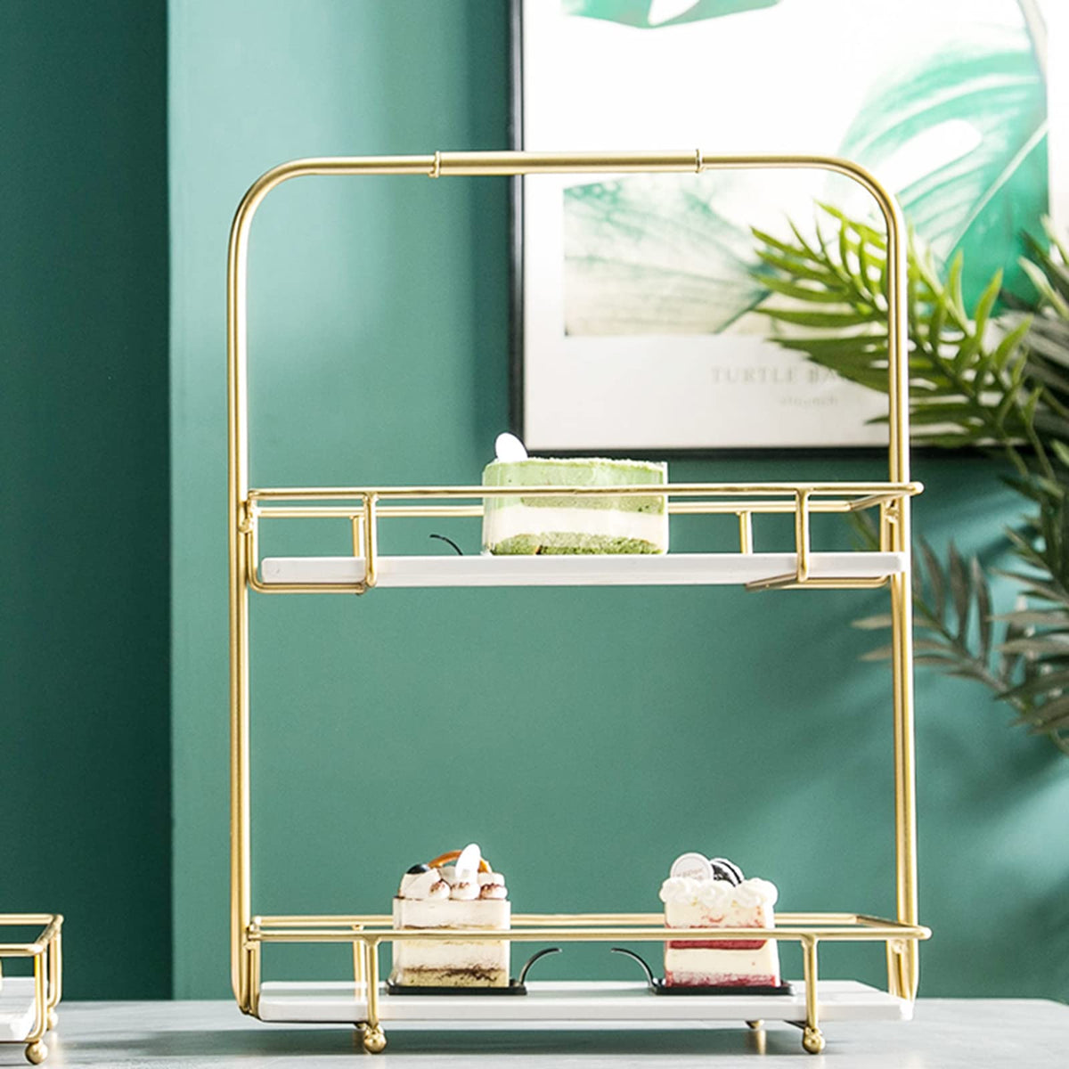 Rectangular Dessert Tray with Metal