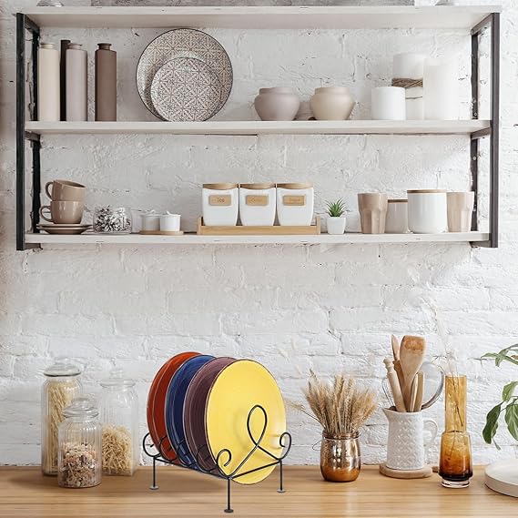 Metal Dish Rack Dinnerware Display Stand