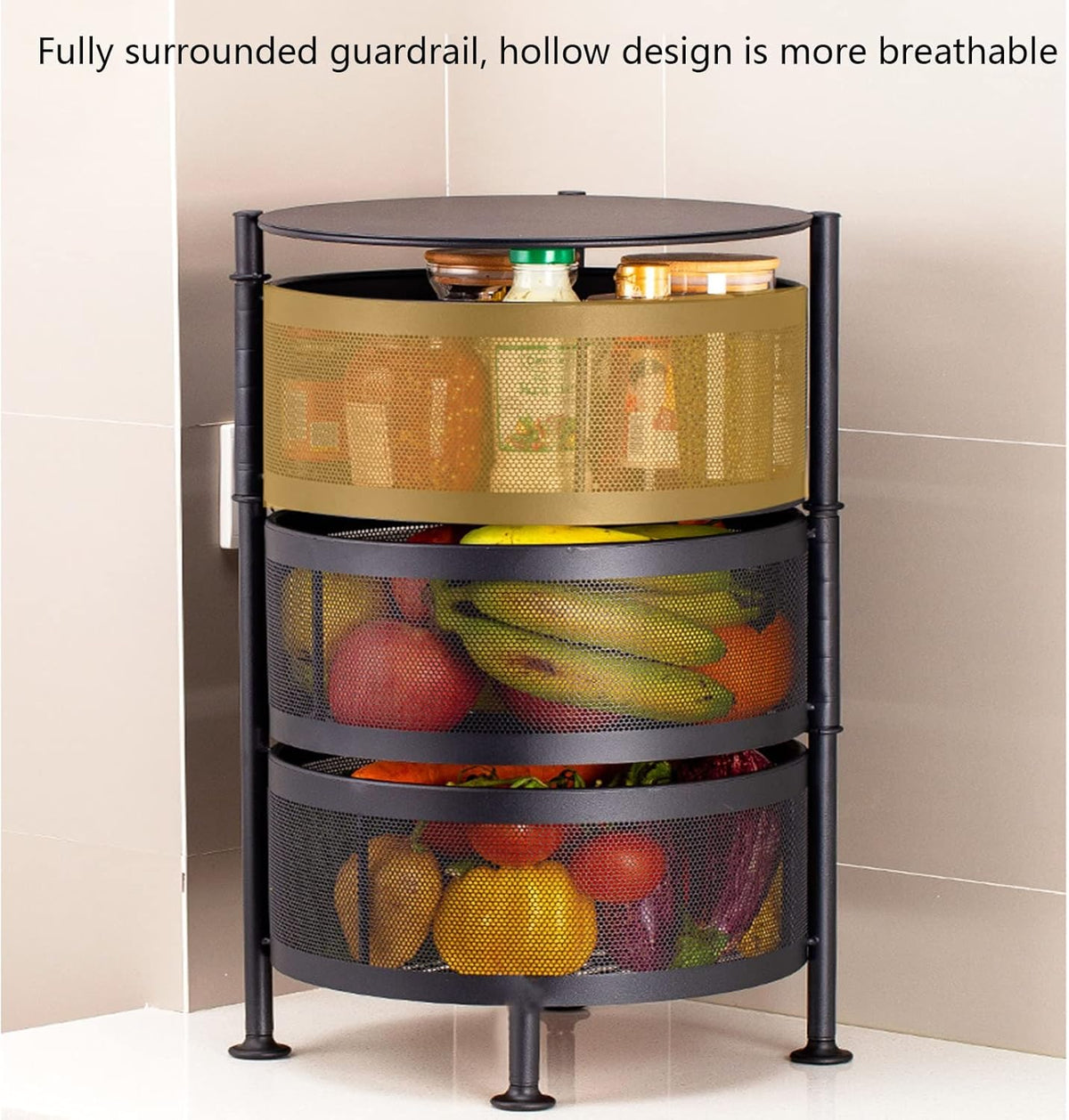 Vegetable trolly Organizer Storage Under Shelf