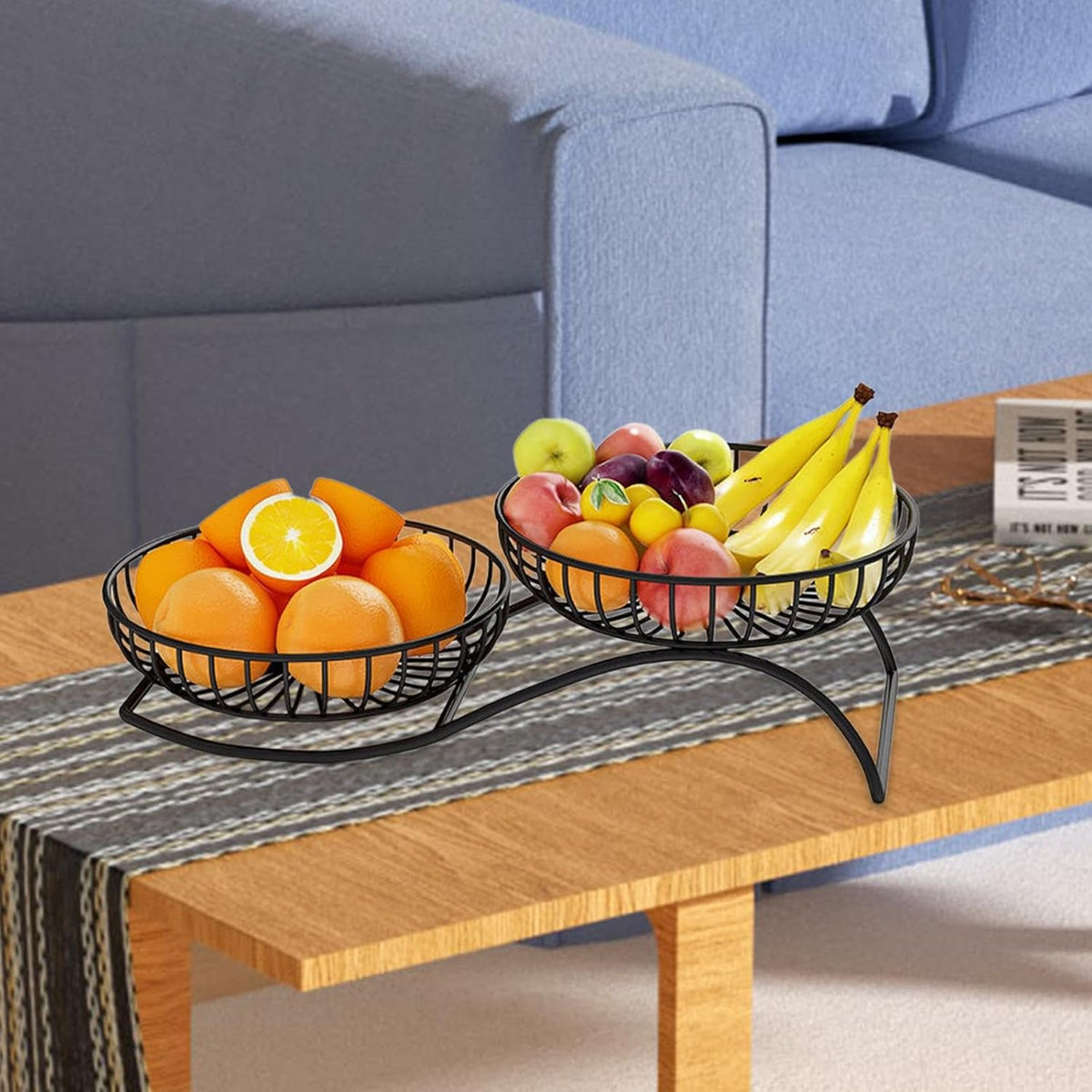 Round Metal Fruit Basket for Kitchen and table