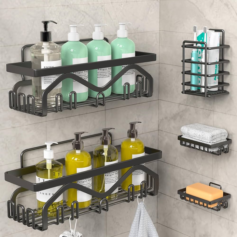 Luxury Wall Mounted Bathroom Rack Organizer – Multi Storage Shelf