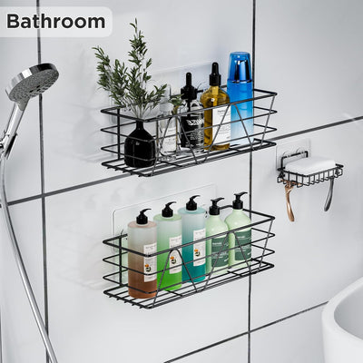 Bathroom Shelves 3-Pack Basket with Soap Dish Holder