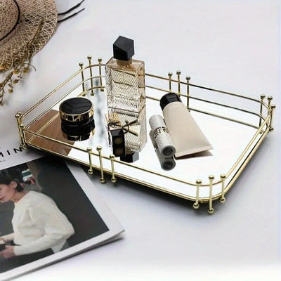Modern Luxury Geometric Metal Jewelry Tray