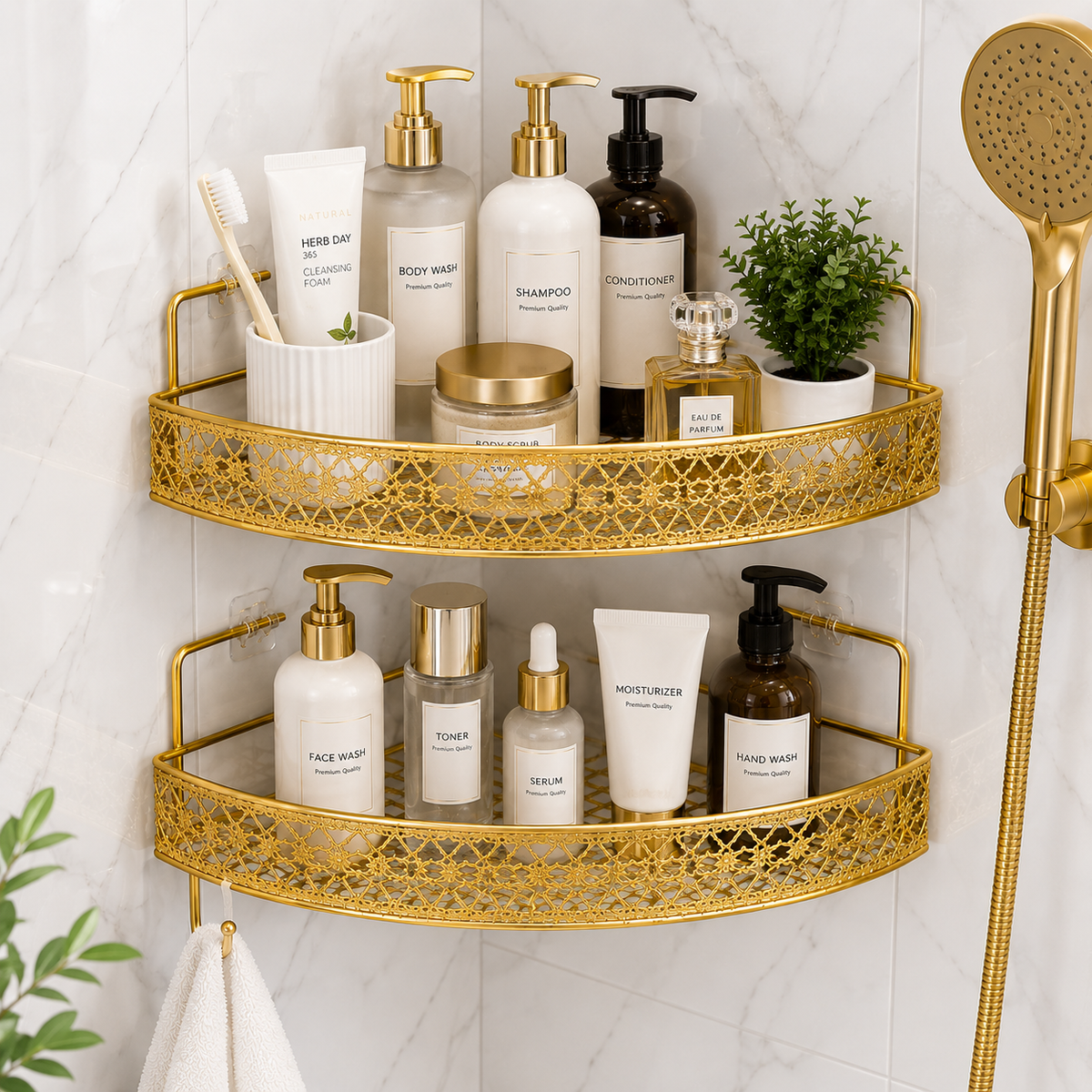 Luxury  Bathroom Corner Organizer Rack