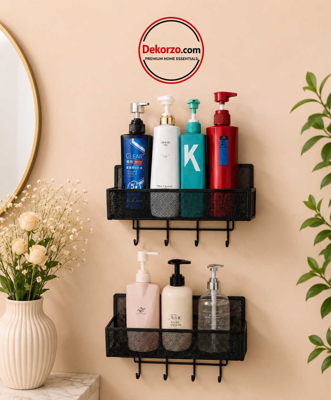 Wall Mounted Bathroom Organizer Rack