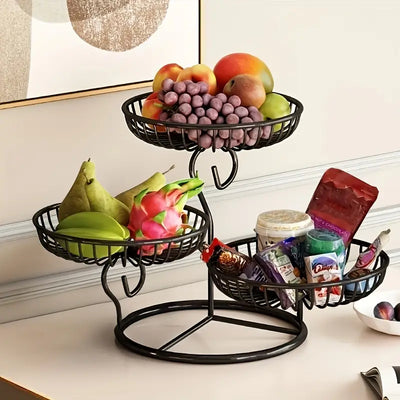 Elegant Multi-Tier Fruit and Snack Stand