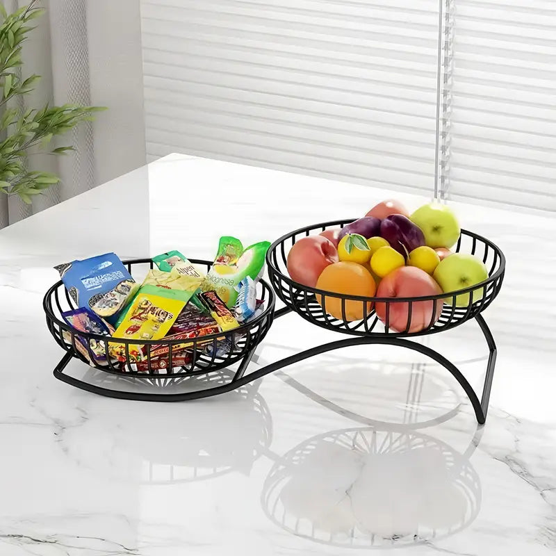 Round Metal Fruit Basket for Kitchen and table