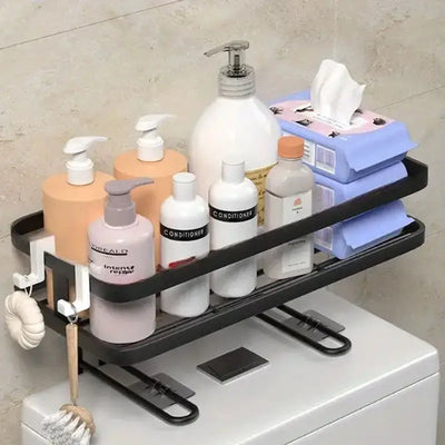 Multiple Compartments for Toiletries, Shampoo, Shower Gel, and Decorative Vase